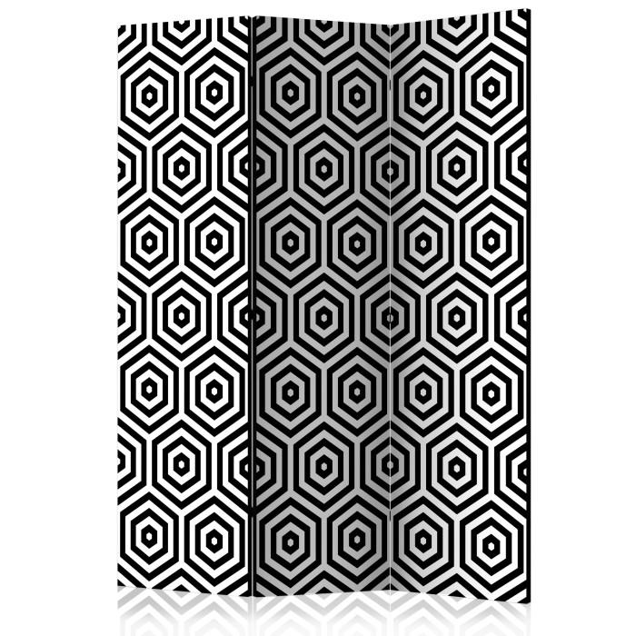 Paris Prix Paravent 3 Volets "Black & White Hypnosis" 135x172cm