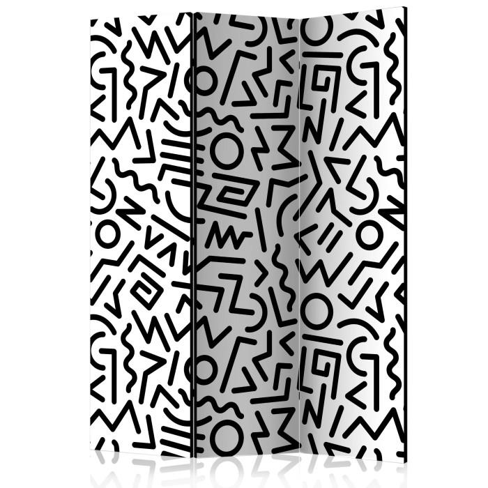 Paris Prix Paravent 3 Volets "Black & White Maze" 135x172cm
