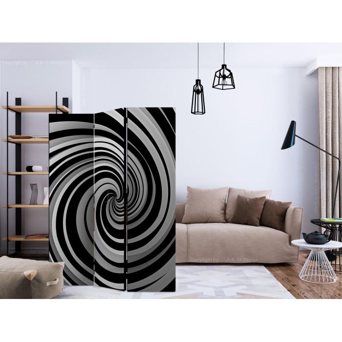 Paris Prix Paravent 3 Volets "Black & White Swirl" 135x172cm