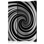 paris prix Paravent 3 Volets "Black & White Swirl" 135x172cm
