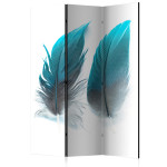 paris prix Paravent 3 Volets "Blue Feathers" 135x172cm
