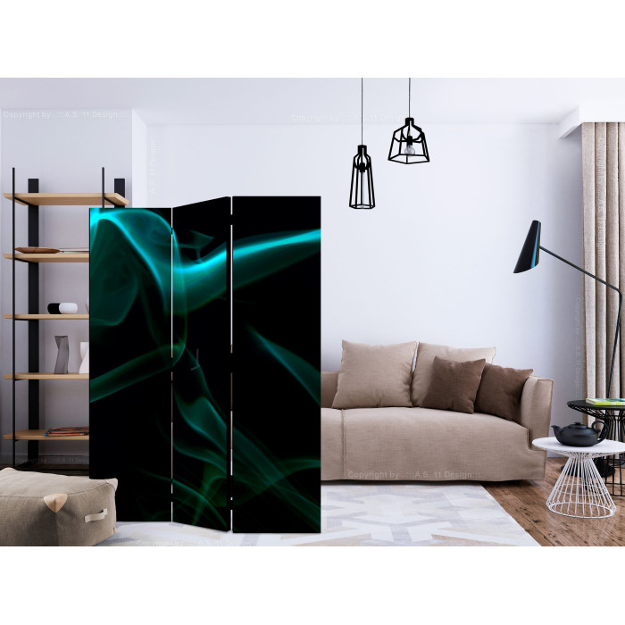 Paris Prix Paravent 3 Volets "Blue Smoke Waves" 135x172cm