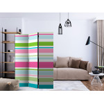 Paris Prix Paravent 3 Volets "Bright Stripes" 135x172cm