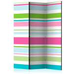 paris prix Paravent 3 Volets "Bright Stripes" 135x172cm