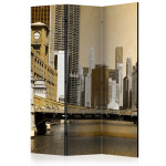 paris prix Paravent 3 Volets "Chicago's Bridge Vintage Effect" 135x172cm