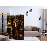 Paris Prix Paravent 3 Volets "City By Night Chicago USA" 135x172cm