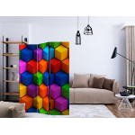 Paris Prix Paravent 3 Volets "Colorful Geometric Boxes" 135x172cm