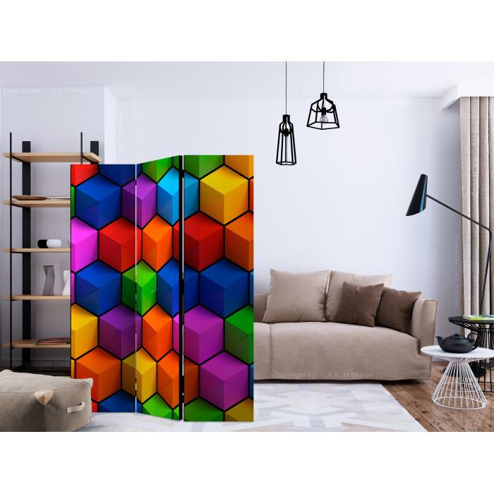 Paris Prix Paravent 3 Volets "Colorful Geometric Boxes" 135x172cm