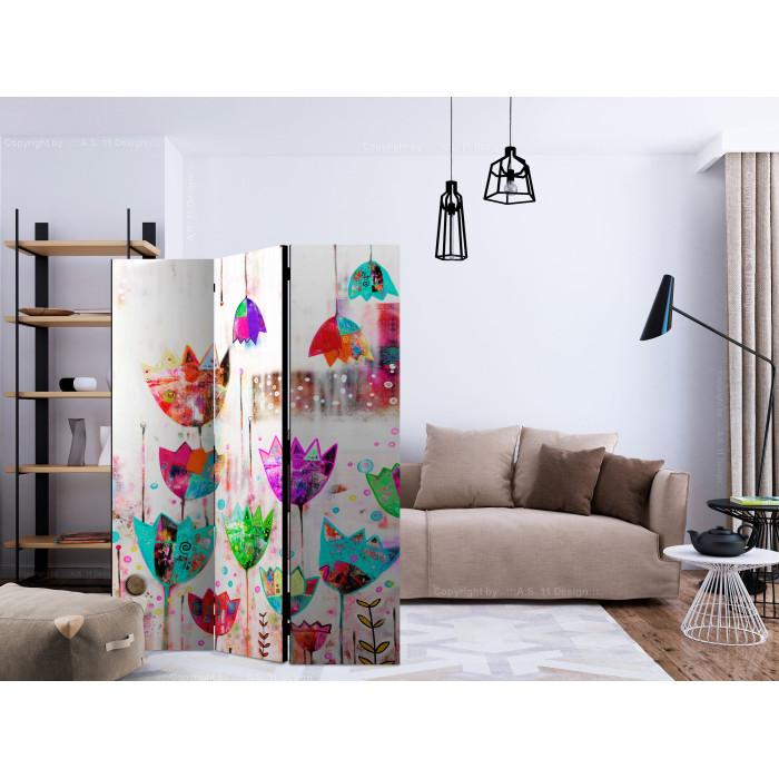 Paris Prix Paravent 3 Volets "Colorful Tulips" 135x172cm