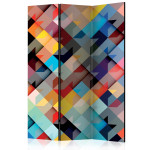 paris prix Paravent 3 Volets "Colour Patchwork" 135x172cm