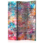 paris prix Paravent 3 Volets "Colourful Brick" 135x172cm