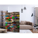 Paris Prix Paravent 3 Volets "Colourful Bricks" 135x172cm