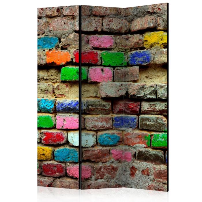 Paris Prix Paravent 3 Volets "Colourful Bricks" 135x172cm