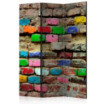 paris prix Paravent 3 Volets "Colourful Bricks" 135x172cm