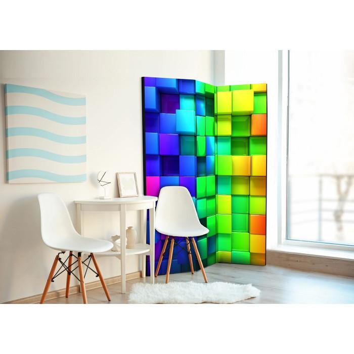 Paris Prix Paravent 3 Volets "Colourful Cubes" 135x172cm