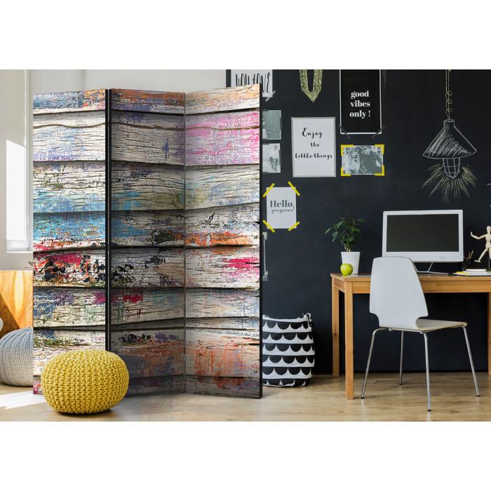 Paris Prix Paravent 3 Volets "Colourful Wood" 135x172cm