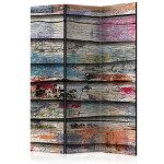 paris prix Paravent 3 Volets "Colourful Wood" 135x172cm