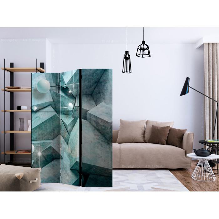 Paris Prix Paravent 3 Volets "Concrete Cubes Green" 135x172cm