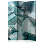 paris prix Paravent 3 Volets "Concrete Cubes Green" 135x172cm