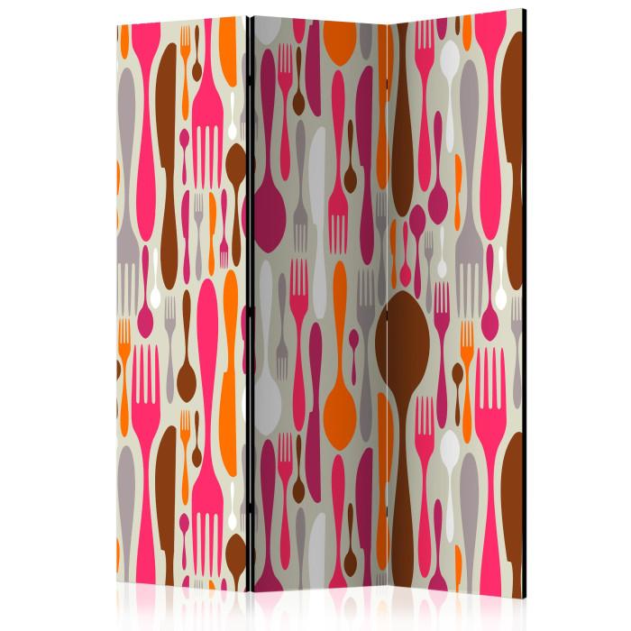 Paris Prix Paravent 3 Volets "Cutlery Pink & Violet" 135x172cm