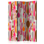 paris prix Paravent 3 Volets "Cutlery Pink & Violet" 135x172cm