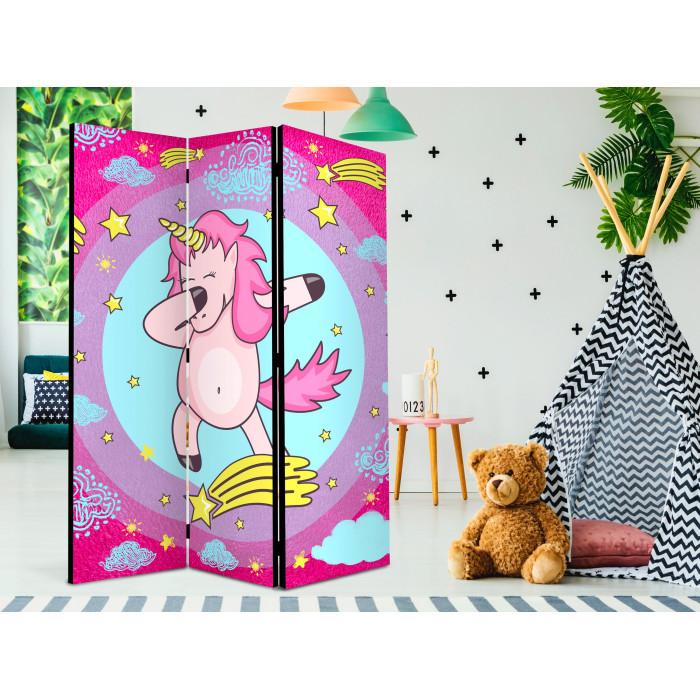 Paris Prix Paravent 3 Volets "Dancing Unicorn" 135x172cm