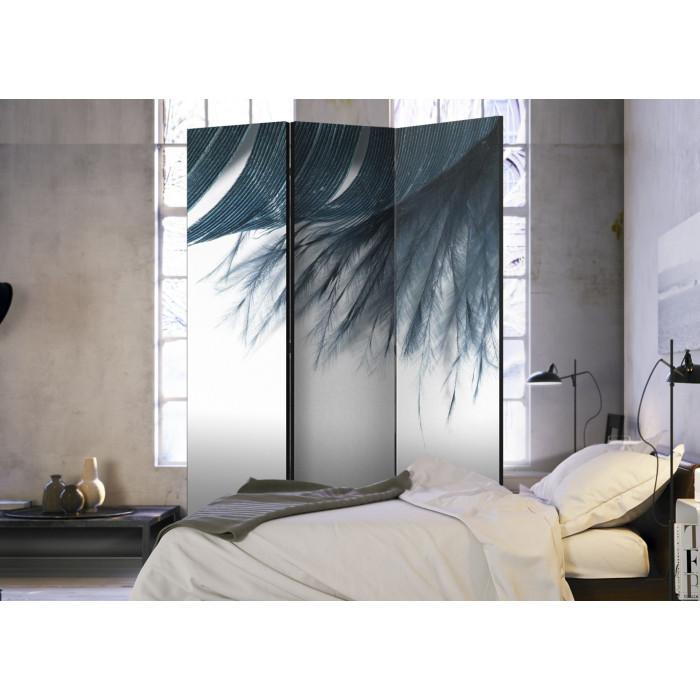 Paris Prix Paravent 3 Volets "Dark Blue Feather" 135x172cm