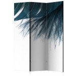 paris prix Paravent 3 Volets "Dark Blue Feather" 135x172cm