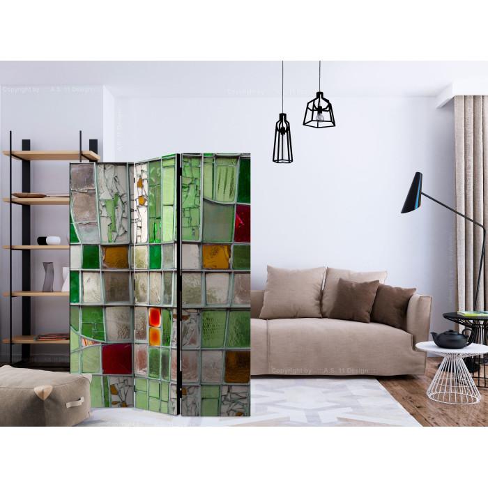 Paris Prix Paravent 3 Volets "Emerald Stained Glass" 135x172cm