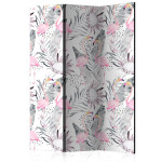 paris prix Paravent 3 Volets "Flamingos & Twigs" 135x172cm