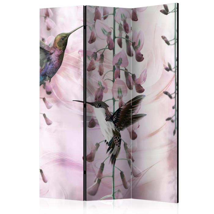 Paris Prix Paravent 3 Volets "Flying Hummingbirds Pink" 135x172cm