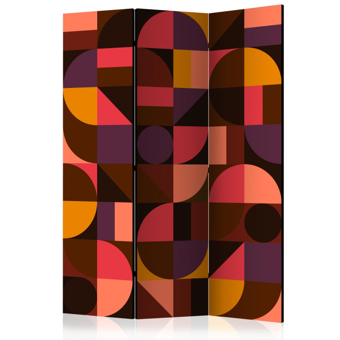 Paris Prix Paravent 3 Volets "Geometric Mosaic Red" 135x172cm