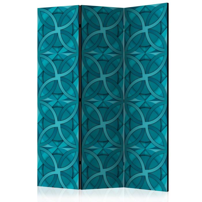 Paris Prix Paravent 3 Volets "Geometric Turquoise" 135x172cm