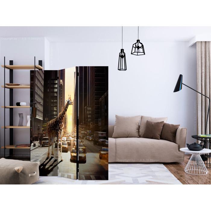 Paris Prix Paravent 3 Volets "Giraffe In The Big City" 135x172cm