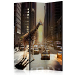 paris prix Paravent 3 Volets "Giraffe in the Big City" 135x172cm