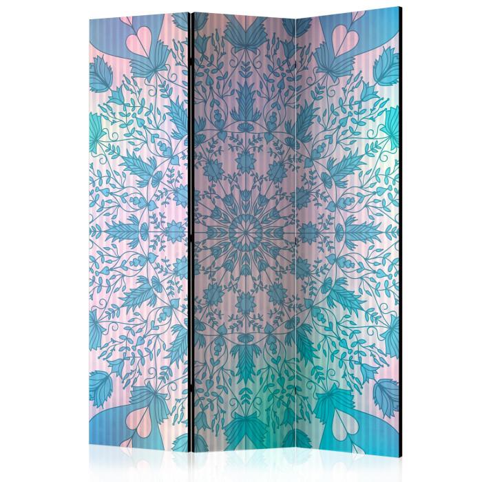 Paris Prix Paravent 3 Volets "Girly Mandala Blue" 135x172cm