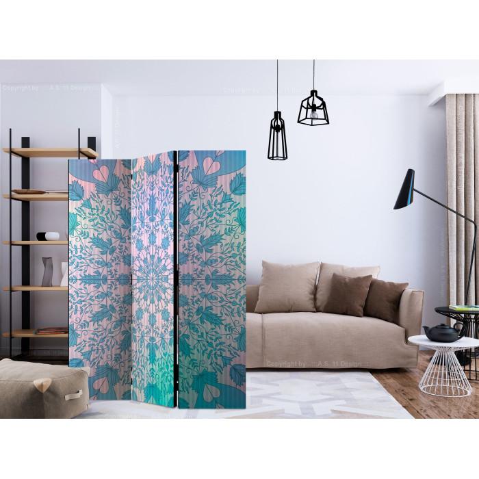 Paris Prix Paravent 3 Volets "Girly Mandala Blue" 135x172cm