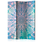 paris prix Paravent 3 Volets "Girly Mandala Blue" 135x172cm
