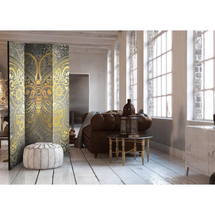 Paris Prix Paravent 3 Volets "Golden Butterfly" 135x172cm