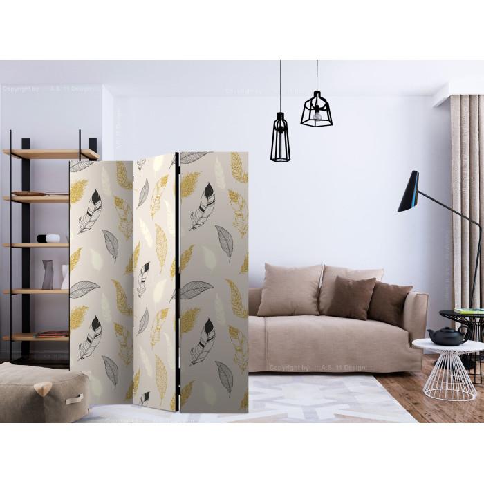 Paris Prix Paravent 3 Volets "Golden Feathers" 135x172cm