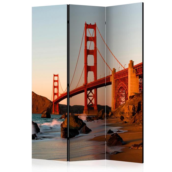 Paris Prix Paravent 3 Volets "Golden Gate Bridge Sunset San Francisco" 135x172cm