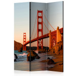 paris prix Paravent 3 Volets "Golden Gate Bridge Sunset San Francisco" 135x172cm