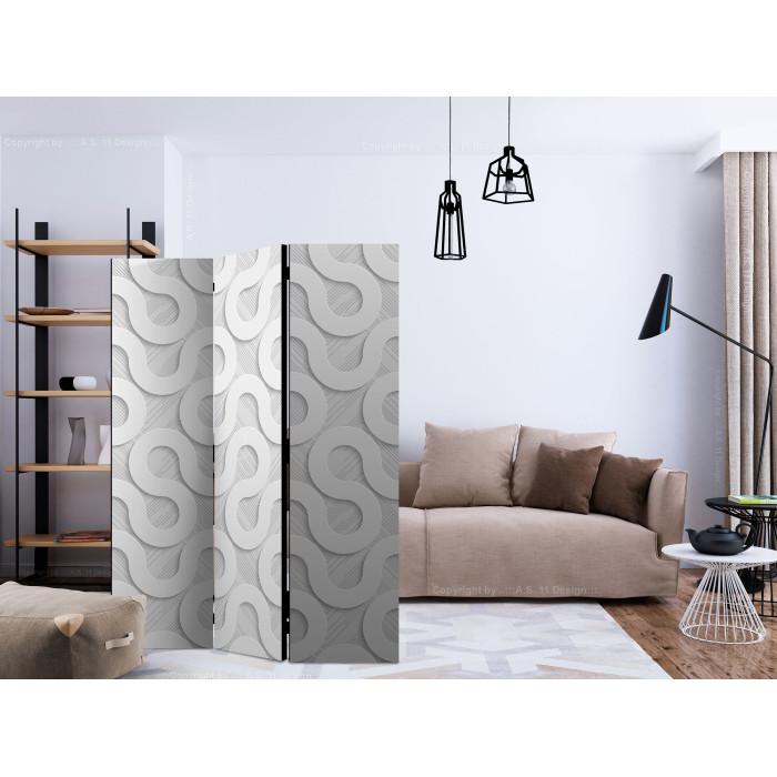 Paris Prix Paravent 3 Volets "Grey Spirals" 135x172cm