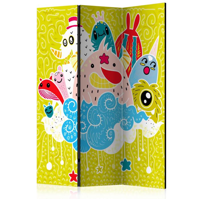 Paris Prix Paravent 3 Volets "Happy Creatures" 135x172cm