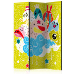 paris prix Paravent 3 Volets "Happy Creatures" 135x172cm