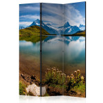 paris prix Paravent 3 Volets "Lake with Mountain Reflection Switzerland" 135x172cm