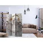 Paris Prix Paravent 3 Volets "Lilies & Quilted Background" 135x172cm