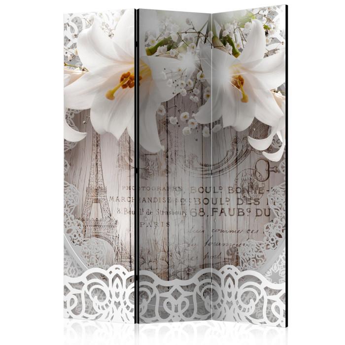 Paris Prix Paravent 3 Volets "Lilies & Quilted Background" 135x172cm
