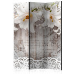paris prix Paravent 3 Volets "Lilies & Quilted Background" 135x172cm