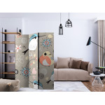 Paris Prix Paravent 3 Volets "Natural Pattern With Birds" 135x172cm